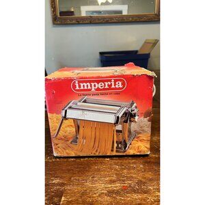 Vintage Imperia Pasta Maker With Duplex Cutter & Clamp Made In Italy Chrome Fini